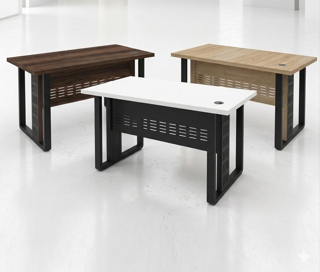 Bureau Bois Mélamine Pied Métallique